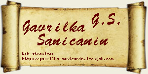 Gavrilka Saničanin vizit kartica